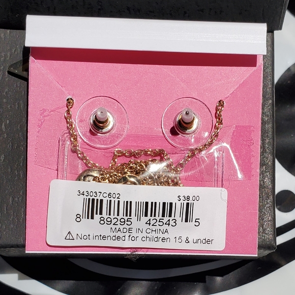 Betsey Johnson Heart Necklace and Earrings Set - Picture 3 of 4